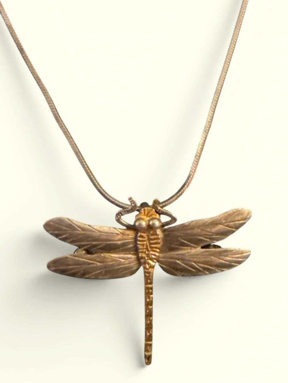 Vintage Sterling Silver Dragonfly Necklace | Italy 925 Chain|Signed COU Sterling